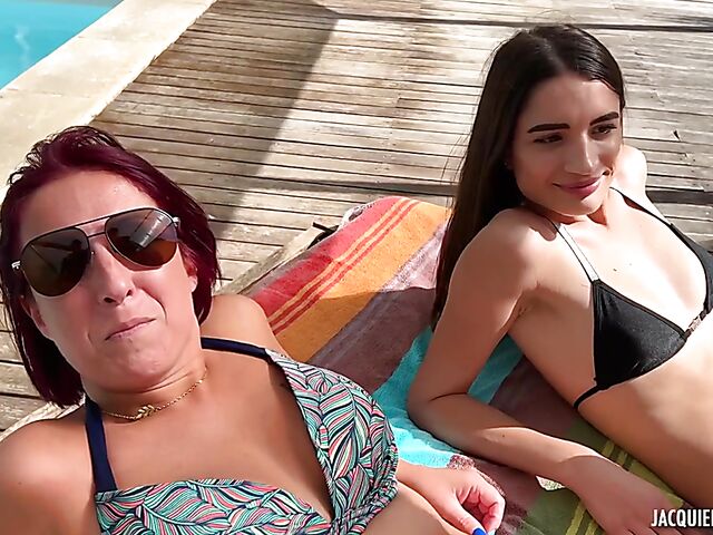 French MILF teen threesome outdoors with Candie Luciani and Vanessa