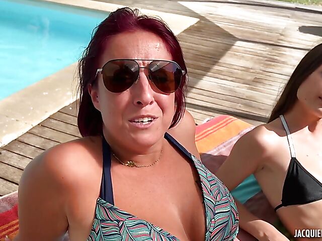 French MILF teen threesome outdoors with Candie Luciani and Vanessa