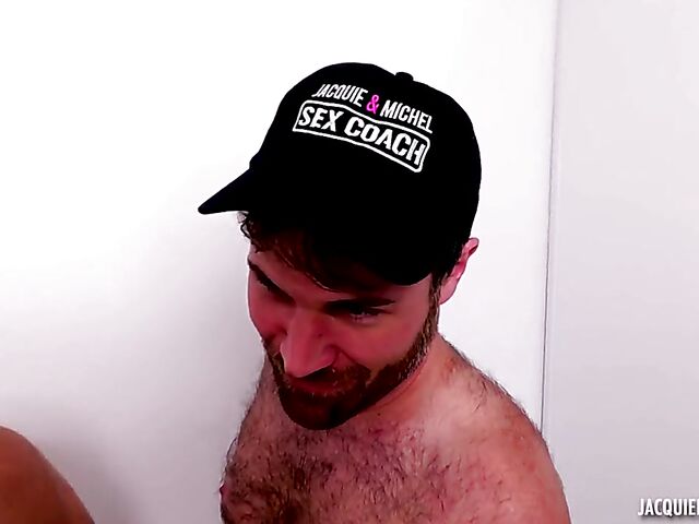 French gang bang with a pale skin slut in red called Daisy