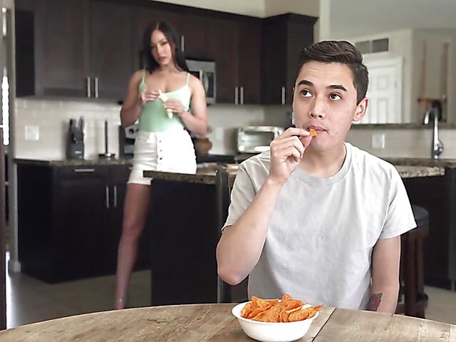 Cute milf and boy fuck in stepmom and son porn with Jennifer White