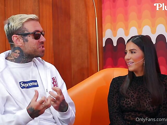 Pornstar talk show and crazy FFM threesome with Alina Lopez, Lena the Plug and Adam22