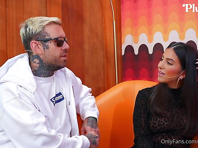 Pornstar talk show and crazy FFM threesome with Alina Lopez, Lena the Plug and Adam22