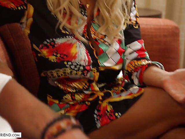 Blonde MILF with big tits Brittany Andrews is his tonight's lover