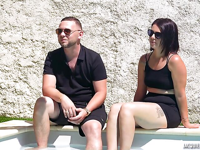 By the pool and in bed with sexy French brunette Ava
