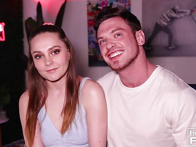 Passionate hot couple shagging with Andy Mcbride and Aften Opal