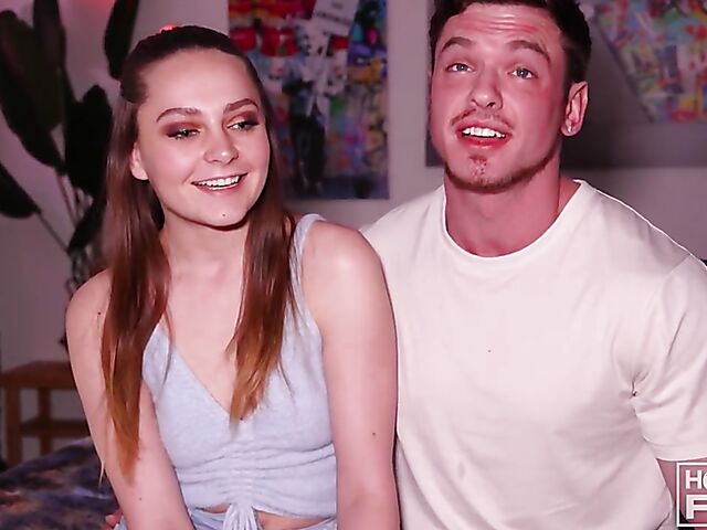 Passionate hot couple shagging with Andy Mcbride and Aften Opal