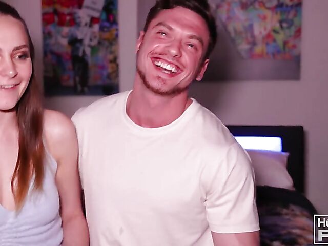 Passionate hot couple shagging with Andy Mcbride and Aften Opal