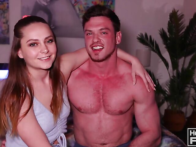 Passionate hot couple shagging with Andy Mcbride and Aften Opal