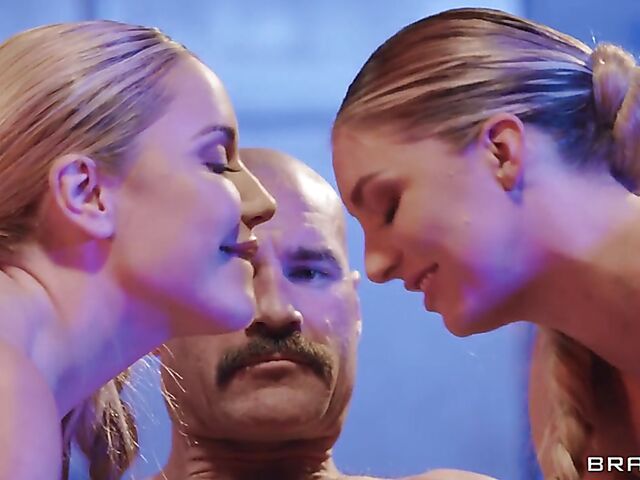 Big tits babes bound by braided hair threesome with Savannah Bond and Kayley Gunner