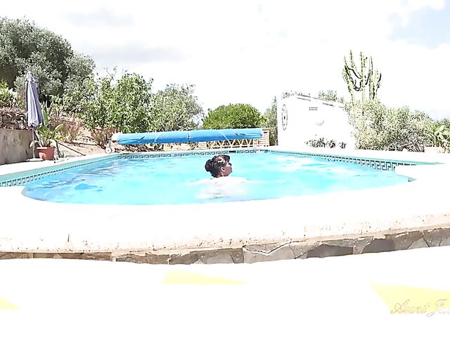 Outdoor mature POV tease poolside featuring Devon