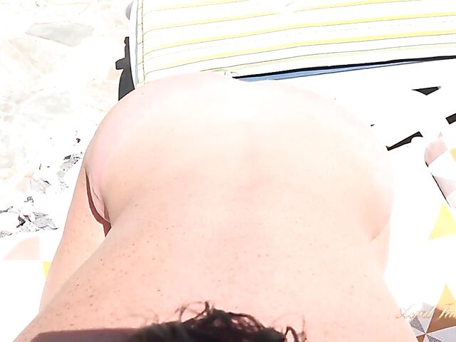 Outdoor mature POV tease poolside featuring Devon