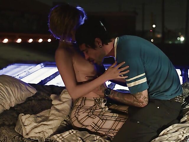 Maya Woulfe - Partying hard and riding cock on the roof at night