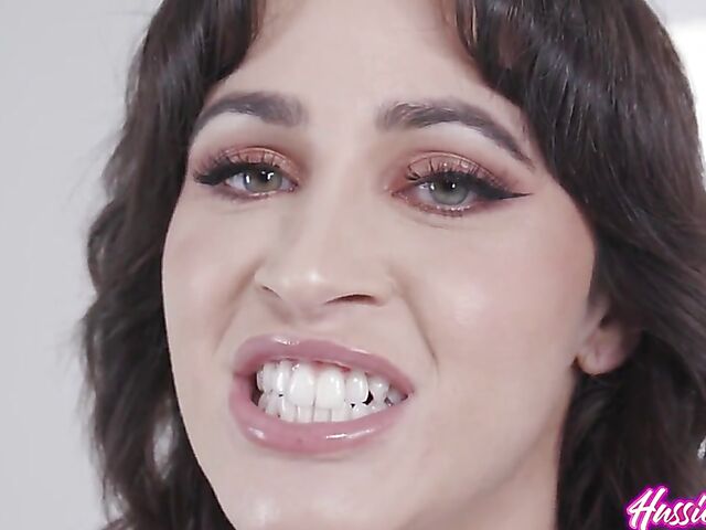 Tattooed brunette casting and oily pussy fuck with Demi Morgan