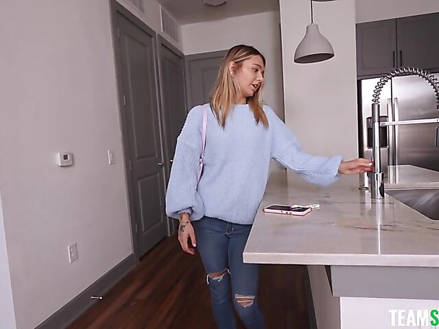 Cute teen POV face and pussy fuck with Mia Kay