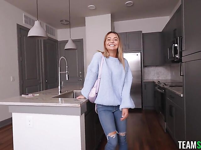 Cute teen POV face and pussy fuck with Mia Kay