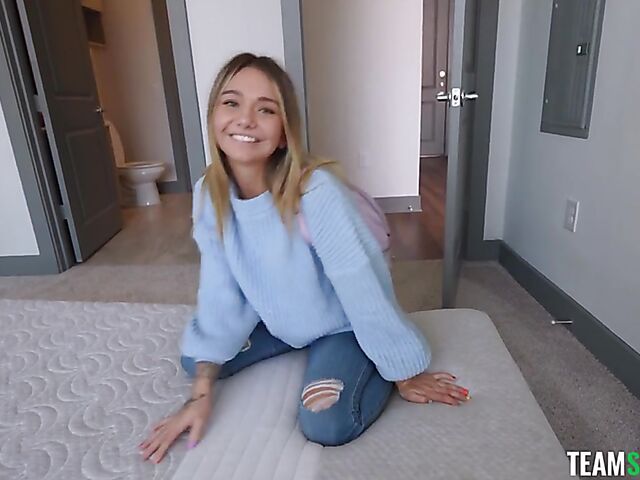 Cute teen POV face and pussy fuck with Mia Kay