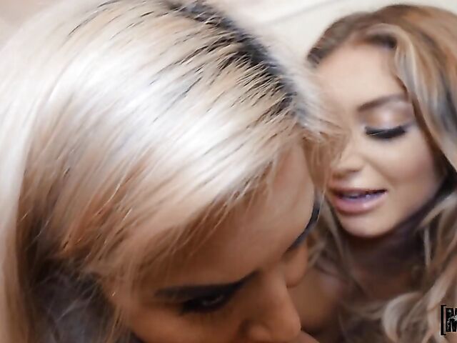 Masked FFM threesome with Kayley Gunner and Caitlin Bell