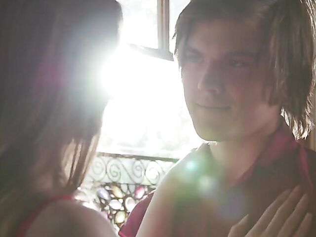 Sex in bed with young big tits babe Hazel Moore after shower