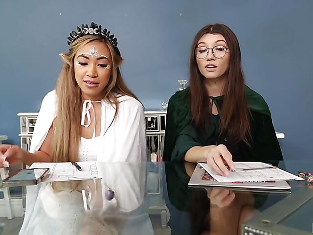 Dungeons & Dragons fuck party with cosplay babes Maya Woulfe, Chanel Camryn and Samantha Lexi