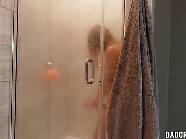 Blowjob after shower and POV fucking with adorable stepdaughter Mia Kay