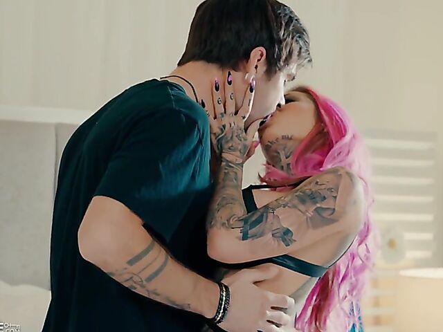 Hot sex with pink-haired tattoo babe Chantal Danielle