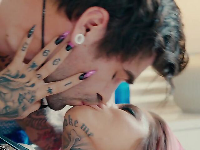 Hot sex with pink-haired tattoo babe Chantal Danielle