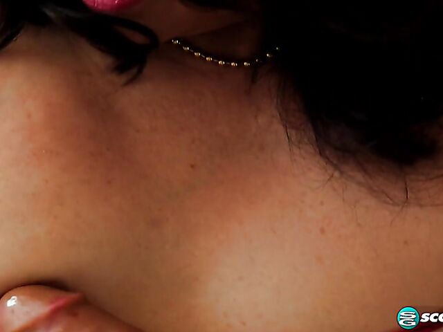 Chubby asian MILF Maya Luna sucks and fucks her dildo