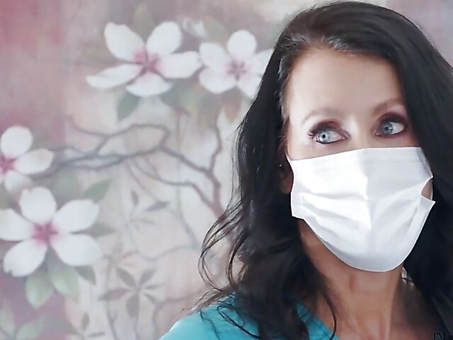 2-on-1 FFM big titty MILF nurse threesome with a boy featuring Alura Jenson and Reagan Foxx