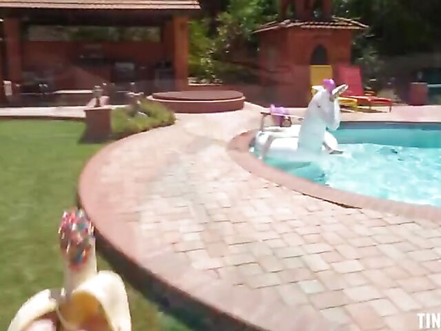 Nasty teen step sister Reese Robbins sucks and fucks all day long