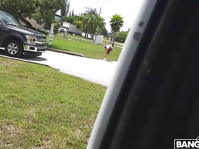 Van fuck in Miami with sexy Colombian girl Gaby Ortega