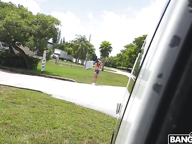 Van fuck in Miami with sexy Colombian girl Gaby Ortega