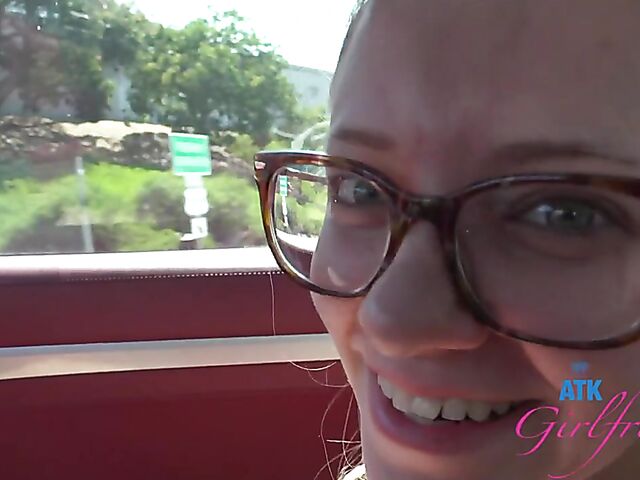 Riley Star - Naughty girlfriend with glasses POV trip to Malibu