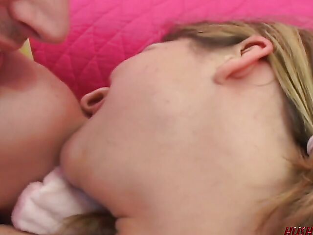 Renee - Shaved teen fucked in pussy and ass by young James Deen