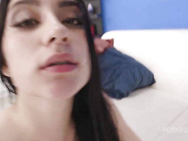 Gangbang anal with piss drinking brunette Luana Honey