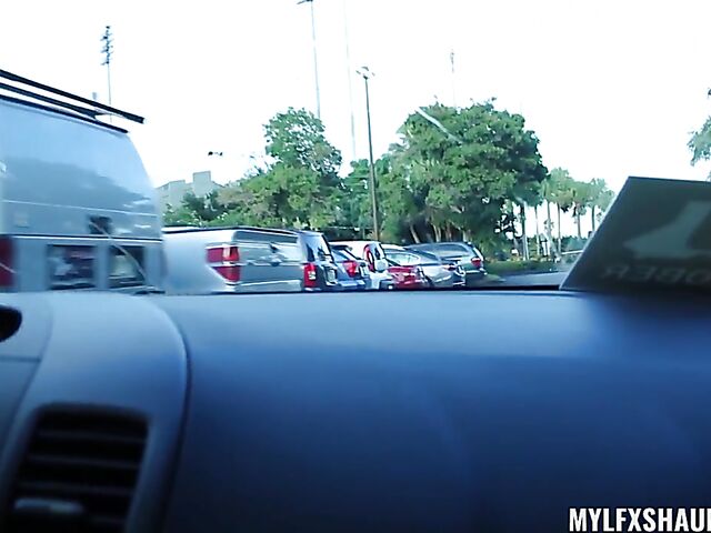 MILF with big fake boobs Sara Jay interracial with the driver