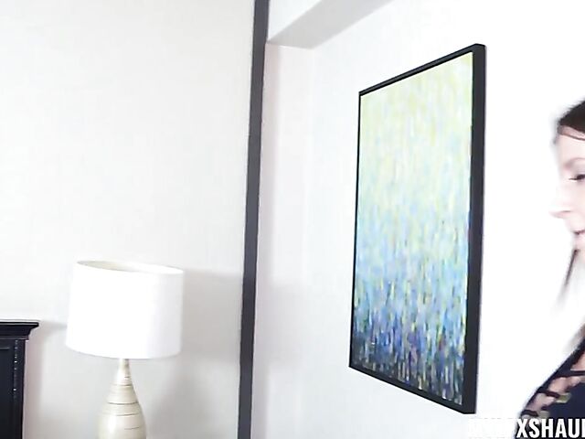 MILF with big fake boobs Sara Jay interracial with the driver