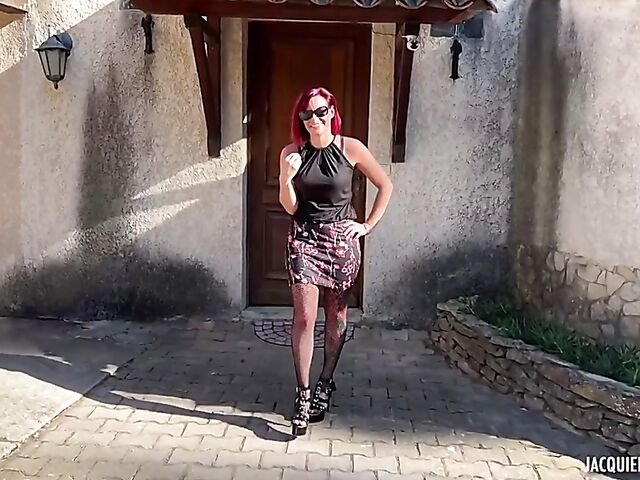 French redhead MILF outdoor fucked featuring 35-year-old Sally from Montauban