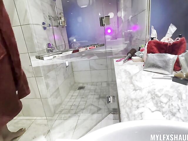 Aria Khaide - MILF interracial bathroom fuck