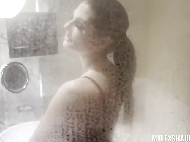 Aria Khaide - MILF interracial bathroom fuck