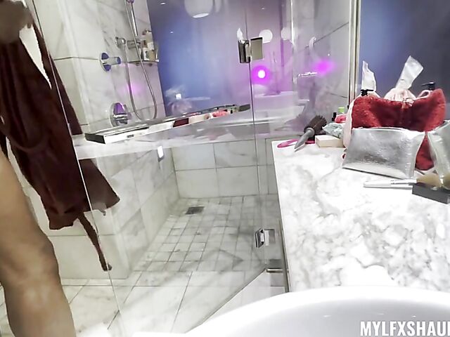 Aria Khaide - MILF interracial bathroom fuck