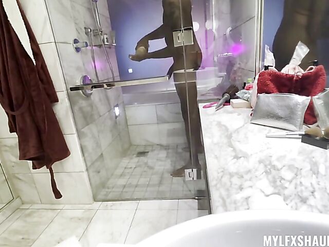 Aria Khaide - MILF interracial bathroom fuck