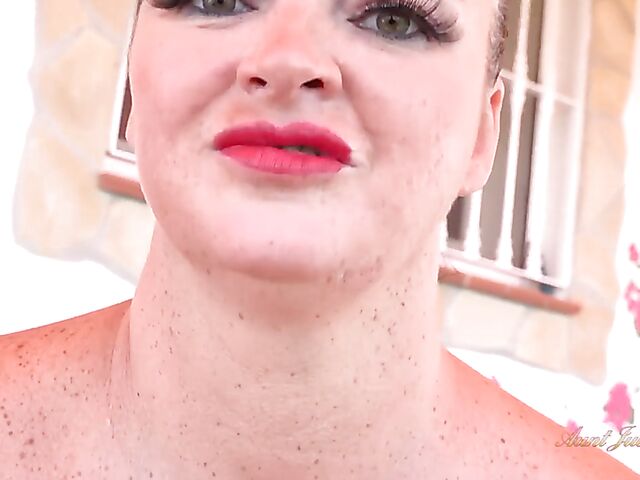 Voluptuous mom dirty talk masturbation featuring Devon