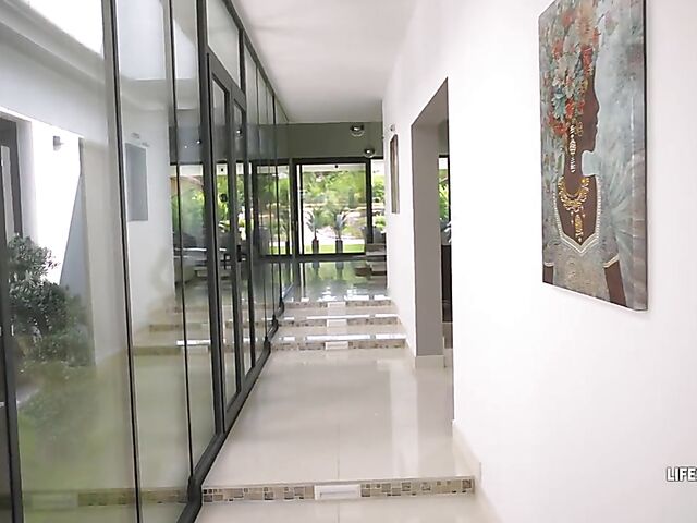 POV massage sex with natural tits brunette beauty Simon Kitty