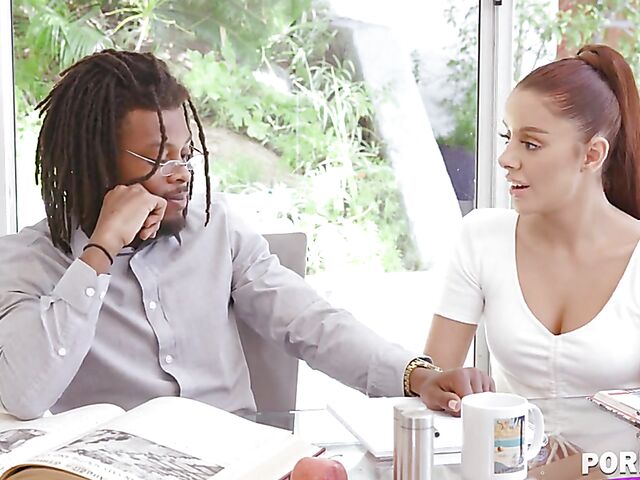 Horny Vanna Bardot loves her tutor's black cock