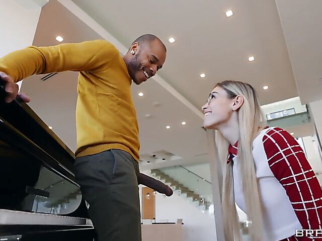 Kay Carter in ripped jeans anal interracial fuck behind her friend's back