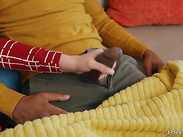 Kay Carter in ripped jeans anal interracial fuck behind her friend's back