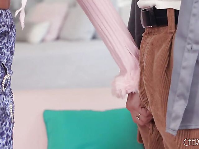 LIfe size sex doll fuck fantasy with petite asian Avery Black