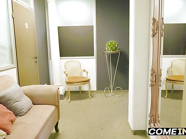 Victoria Nova - Slim mature fake tits woman gets oiled up and ass fucked by two guys on the massage table