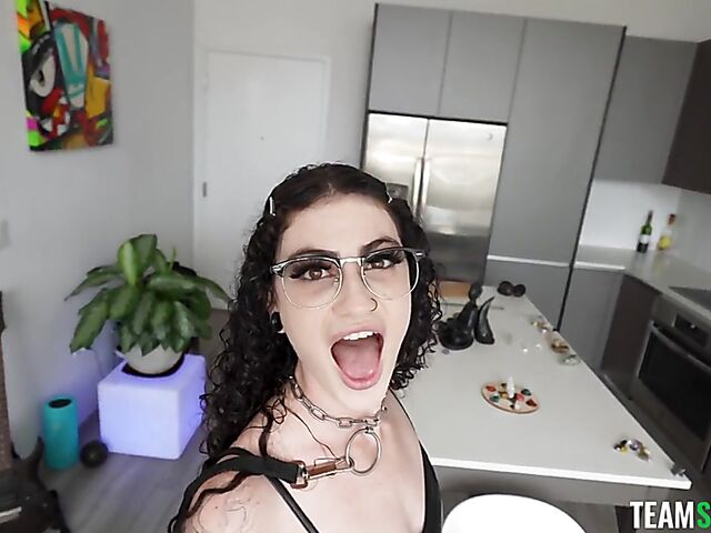 POV face fuck with tattooed gothic girl Lydia Black