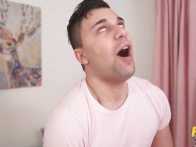 Small tits teen in pantyhose Rika Fane gives a real suck job and gets fucked